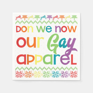 Gay Christmas Funny LGBT Don We Now Our Gay Appare Napkin