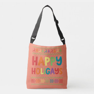 Gay Christmas Funny LGBT Happy Holigays Rainbow Crossbody Bag