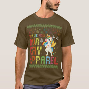 Gay Christmas Rainbow Unicorn Gay Pride LGBT Appar T-Shirt