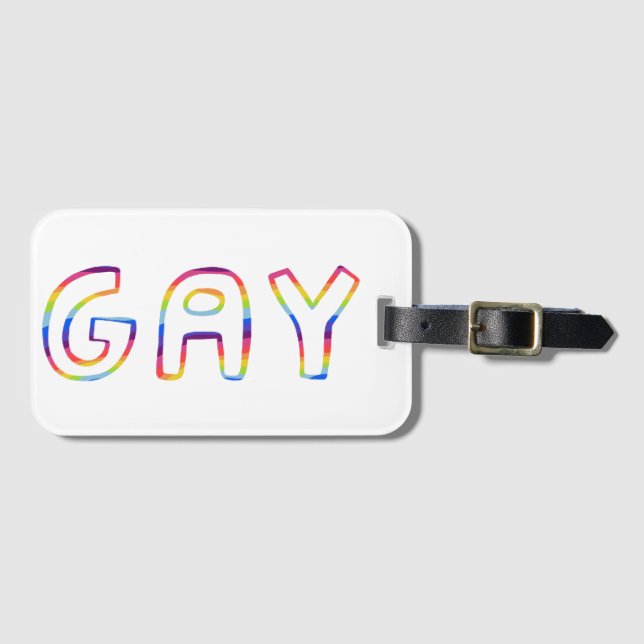 GAY Colourful Cool & Fun RAINBOW  Luggage Tag (Front Horizontal)