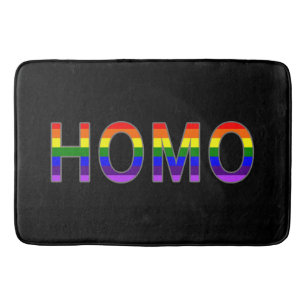 Gay Colourful Homo Rainbow Colours Bath Mat
