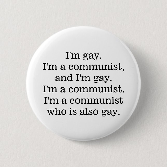 gay communist 2 inch round button (Front)