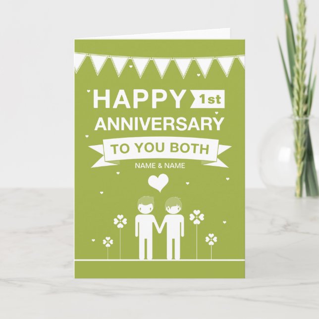 Gay Couple | Happy Anniversary Card (Front)