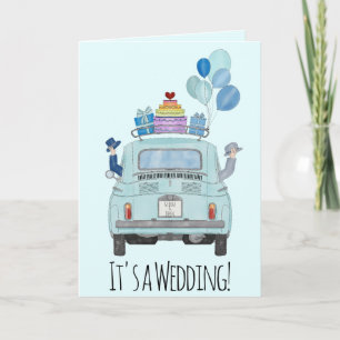 Gay Couple in Fiat 500 Wedding Invitation