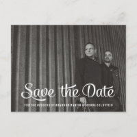Gay Couple Retro Save the Date Photo
