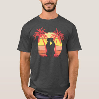 Gay Couple Romc Hug And Kiss Summer Sunset girl T-Shirt