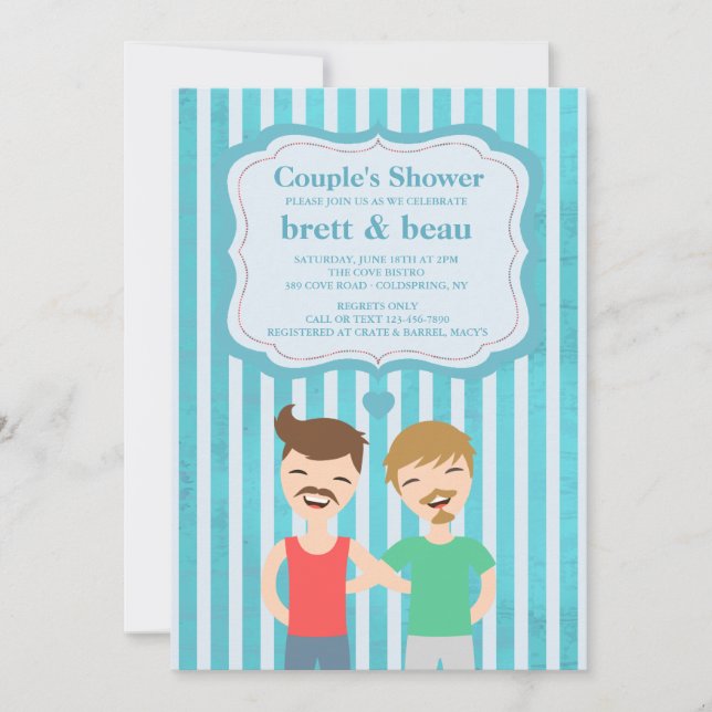 Gay Couple Shower Invitation (Front)