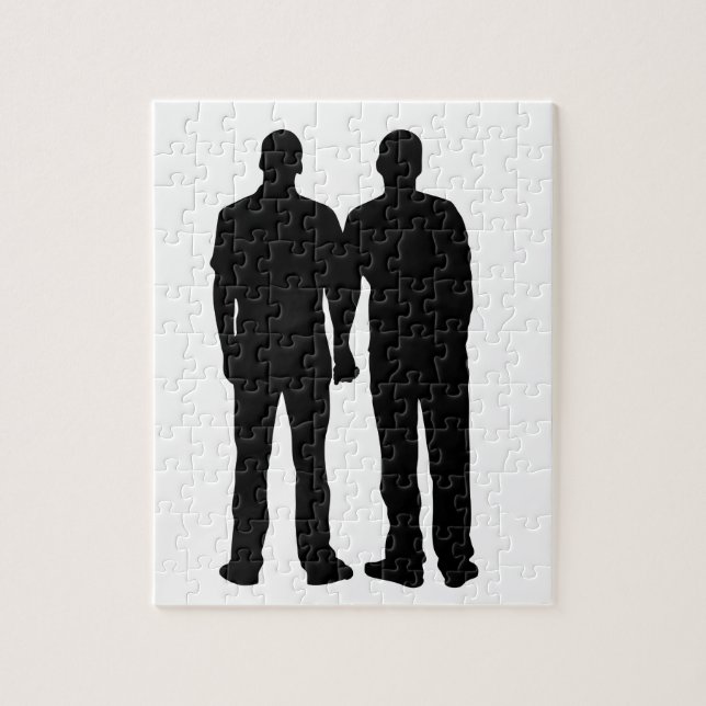 Gay Couple Silhouette Jigsaw Puzzle (Vertical)