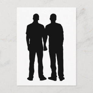 Gay Couple Silhouette Postcard