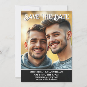Gay couple wedding announcement save the date