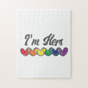 Gay Couples Matching LGBT Im Hers Gay Pride Jigsaw Puzzle
