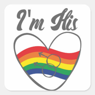 Gay Couples Matching LGBT I'm His Gay Pride Square Sticker