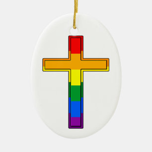 Gay Cross Ceramic Ornament