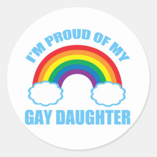 Gay Daughter Classic Round Sticker