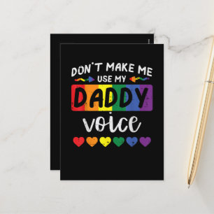Gay Dont Make Me Use Daddy Voice Holiday Postcard