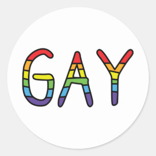 Gay Doodle Design Classic Round Sticker