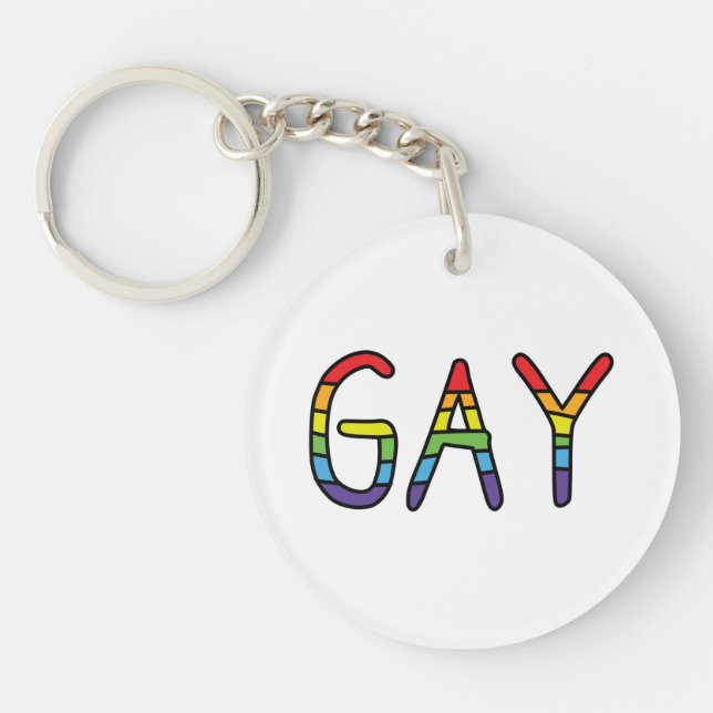 Gay Doodle Design Keychain (Front)