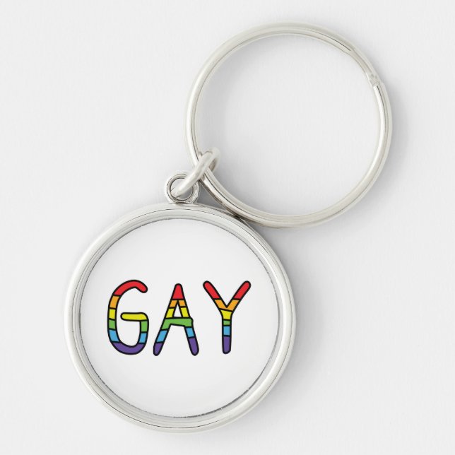 Gay Doodle Design Keychain (Front)
