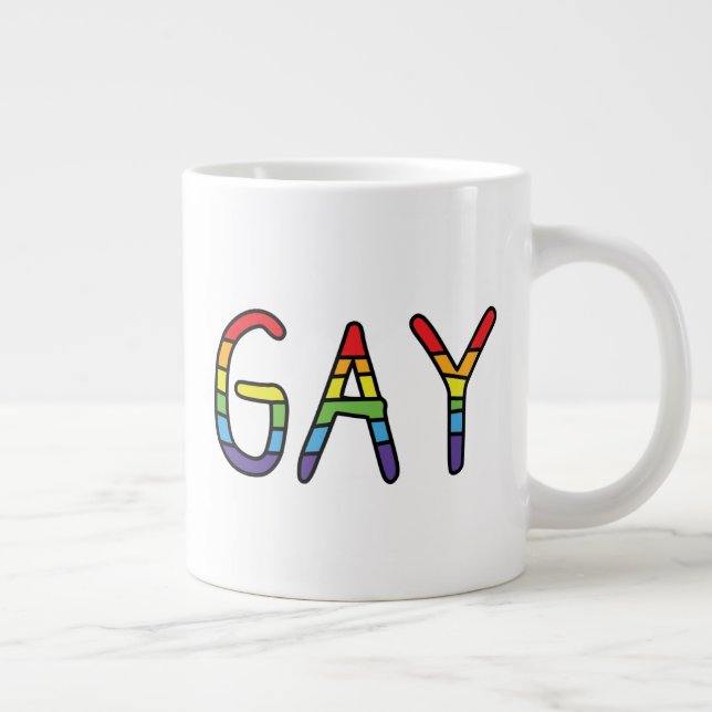 Gay Doodle Design Large Coffee Mug (Right)