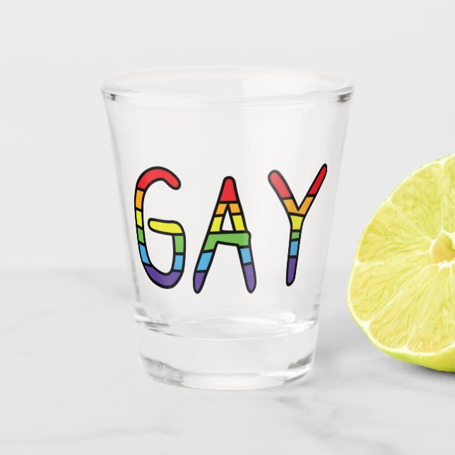 Gay Doodle Design Shot Glass (Front)