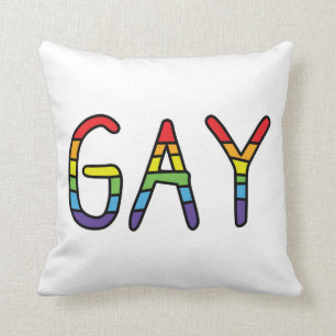 Gay Doodle Design Throw Pillow