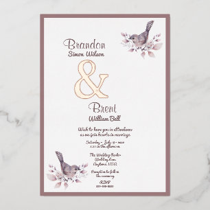 Gay Dusty Burgundy and Rose Gold Ampersand