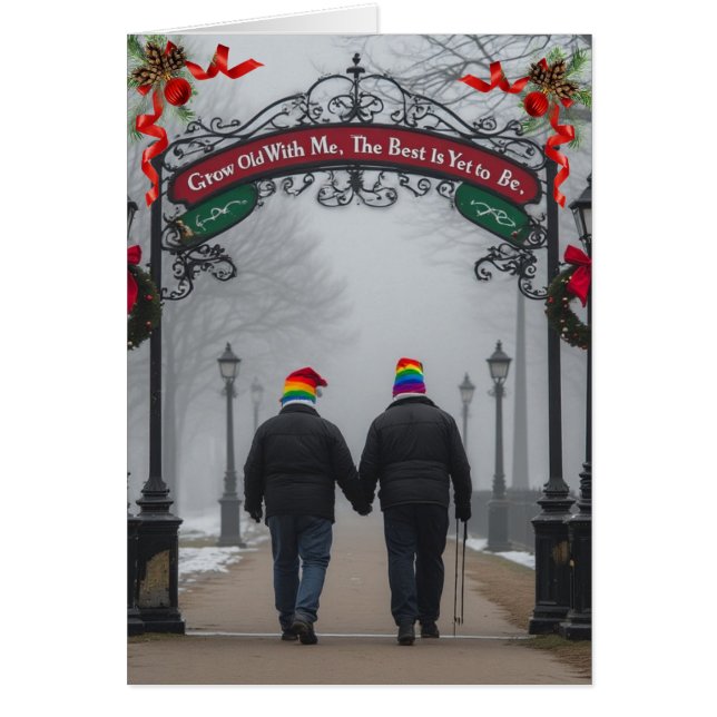 Gay Elder Friendship/Romance Happy Holiday's Card (Front)