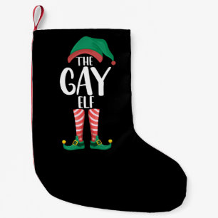 Gay Elf LGTBQ Matching Family Christmas Party Small Christmas Stocking