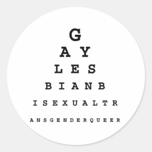 Gay Eye Chart Classic Round Sticker