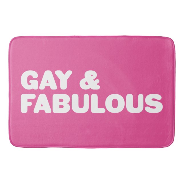 Gay & Fabulous Big Letters Customizable Colour Bath Mat (Front)