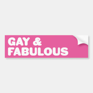 Gay & Fabulous Pink Statement Customizable Colour Bumper Sticker