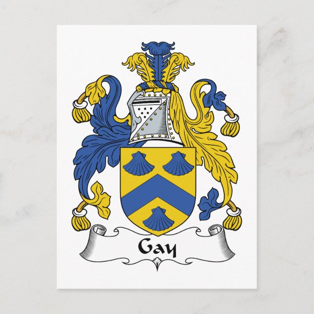 Gay Family Crest Postcard (Front)