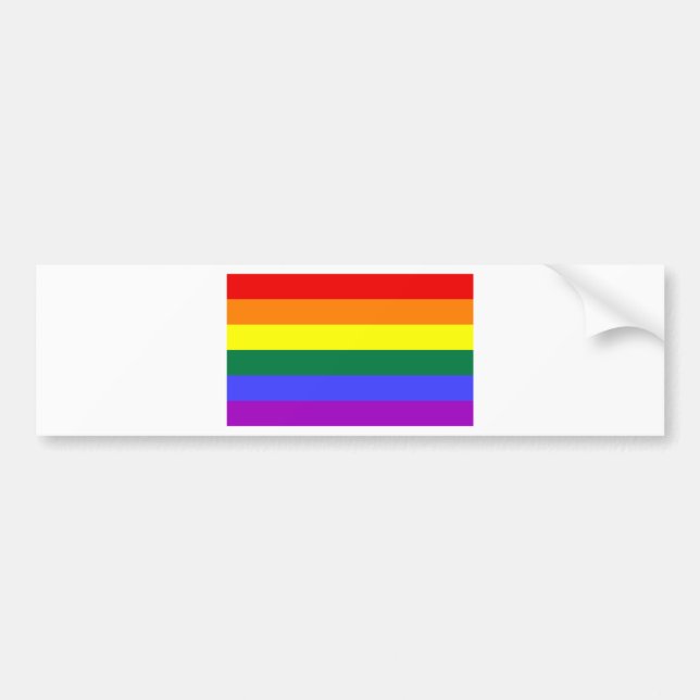 Gay flag bumper sticker (Front)