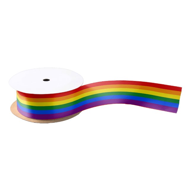 Gay Flag Colours Rainbow 1.5" Satin Ribbon (Spool)