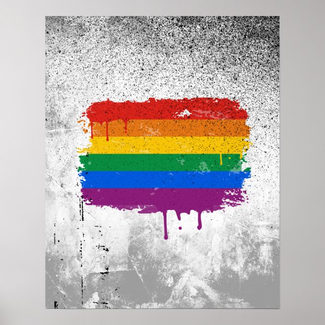 GAY FLAG DRIPPING POSTER (Front)