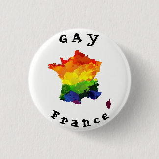 GAY France Badge 1 Inch Round Button