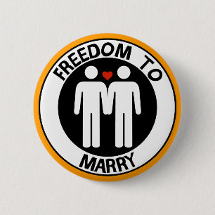 Gay Freedom To Marry 2 Inch Round Button