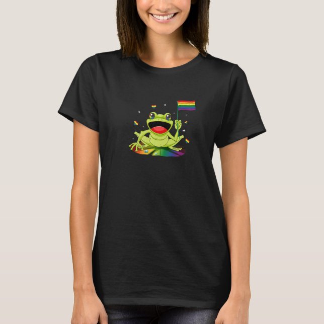 Gay Frog LGBT Pride Month Support T-Shirt (Front)