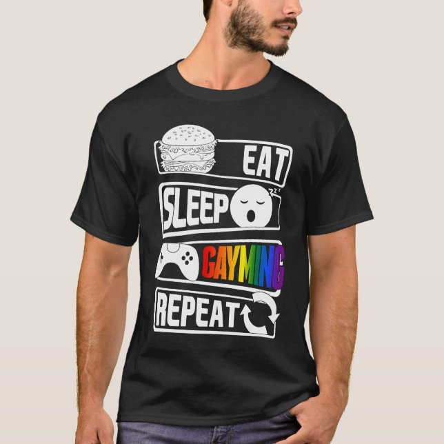 Gay Gamer Pride and Queer Apparel for a Gaymer T-Shirt (Front)