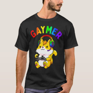Gay Gaymer Geek Pride Lgbt Video Game  Cat T-Shirt