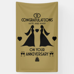 Gay Girls Wedding Anniversary Banner