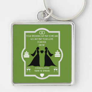 Gay Girls Wedding Anniversary Keychain