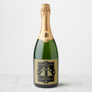 Gay Girls Wedding Anniversary Sparkling Wine Label