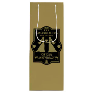 Gay Girls Wedding Anniversary Wine Gift Bag