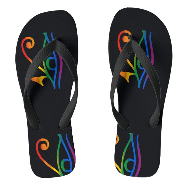 Gay Goth Pride Flip Flops (Footbed)