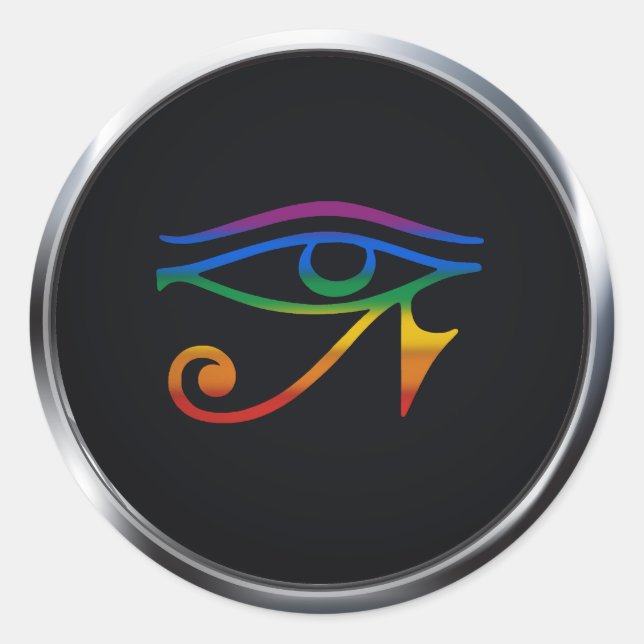 GAY GOTH PRIDE MEDALLION CLASSIC ROUND STICKER (Front)