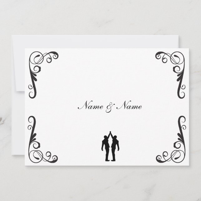 Gay Groom and Groom Wedding Invite (Front)