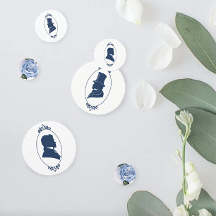 Gay Grooms Cameo Regency Blue Roses Confetti