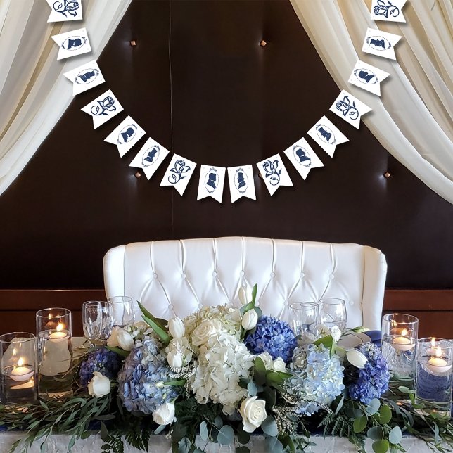 Gay Grooms Regency Blue Roses Bunting Flags (Creator Uploaded)