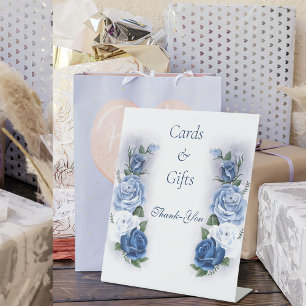 Gay Grooms Regency Blue RosesCards & Gifts Wedding Pedestal Sign